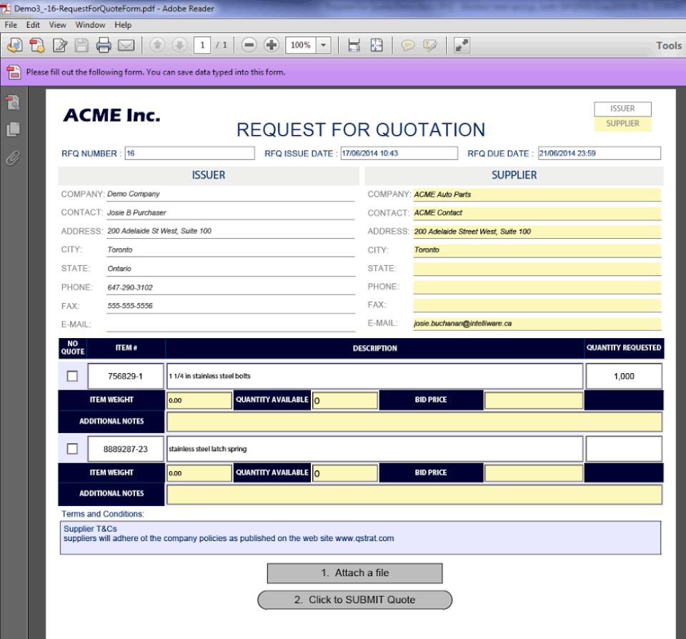 screenshot of QSTRAT Sourcing